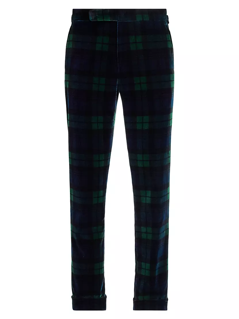 Штаны из бархата Blackwatch Tartan Ralph Lauren с хлопком и боковыми карманами, Италия Ralph Lauren