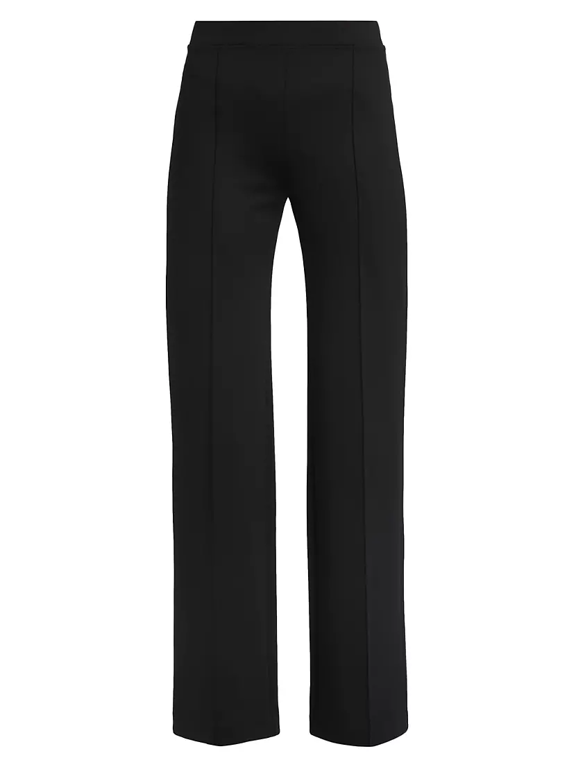 Scuba Pintuck Straight-Leg Pants Rosetta Getty