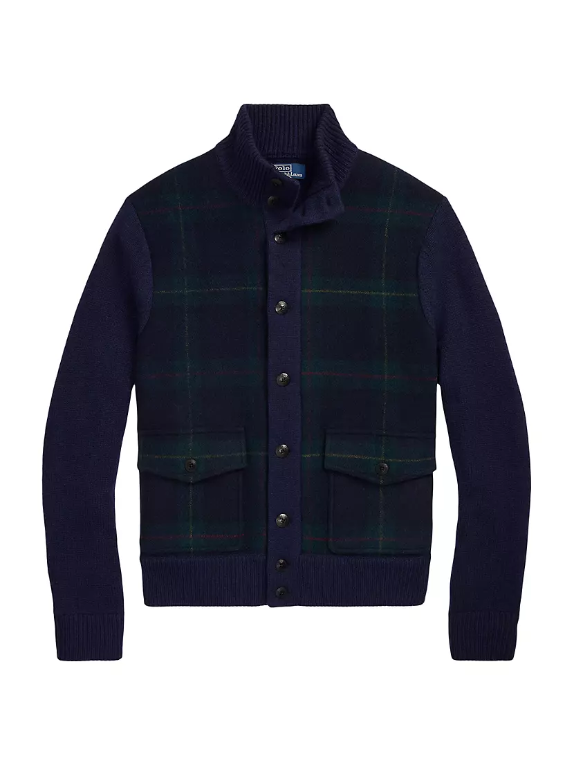 Tartan Plaid Wool Cardigan Polo Ralph Lauren