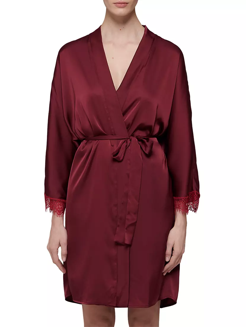 Satin Secrets Lace-Trimmed Robe Simone Perele