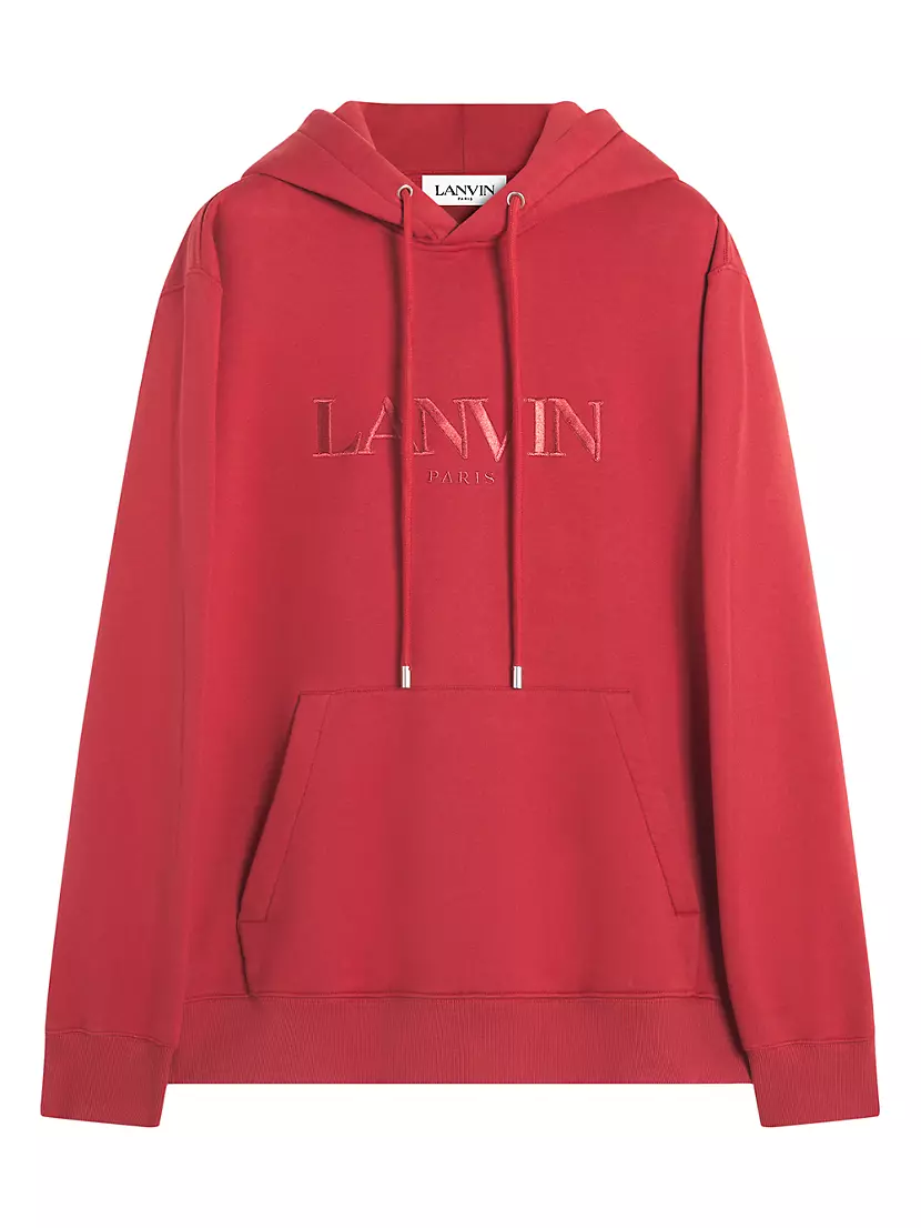 Paris Embroidered Loose Fitting Hoodie Lanvin