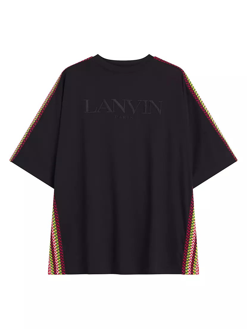 Oversized хлопковая футболка с вышитым логотипом Lanvin, Италия Lanvin