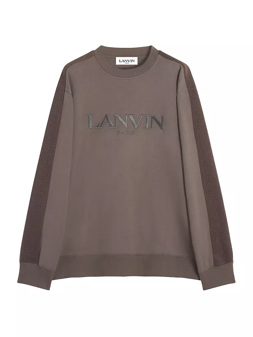 Худи Lanvin Curb с вышивкой, свободного кроя, из 100% хлопка, производство Португалия Lanvin