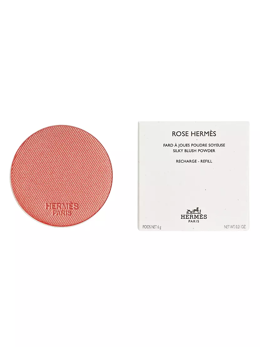 Пудровий румяна Rose Hermès Silky Blush, 6.5 г, легкая текстура с перламутровым эффектом Hermès