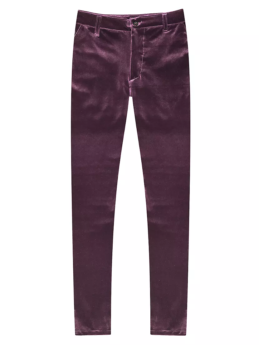 Velvet Flat-Front Pants Monfrere