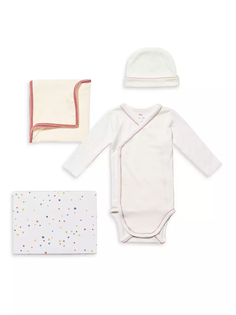 ​Baby's Sweet Dreams Beanie, Bodysuit &amp; Blanket Set Oso & Me