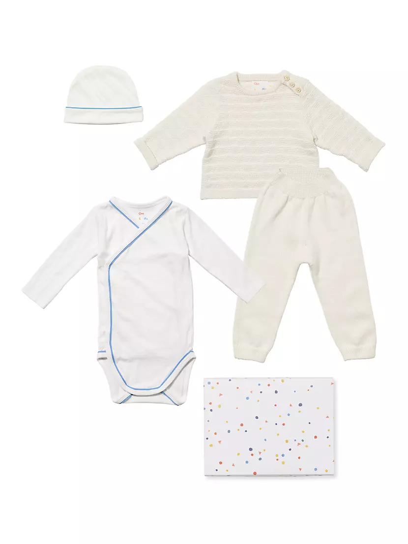 ​​​Baby's 4-Piece Essentials Beanie, Bodysuit &amp; Knit Gift Set Oso & Me