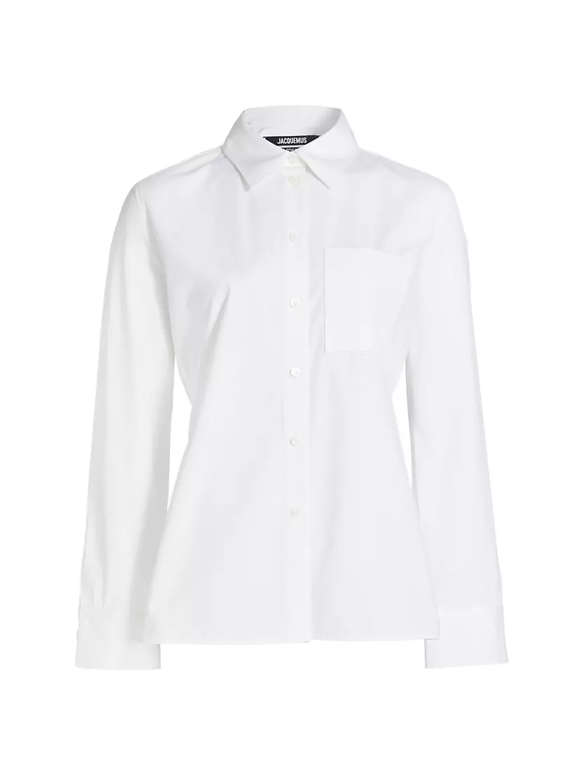 Рубашка La Chemise De Costume из 100% хлопка с вырезом на спине и поясом Jacquemus