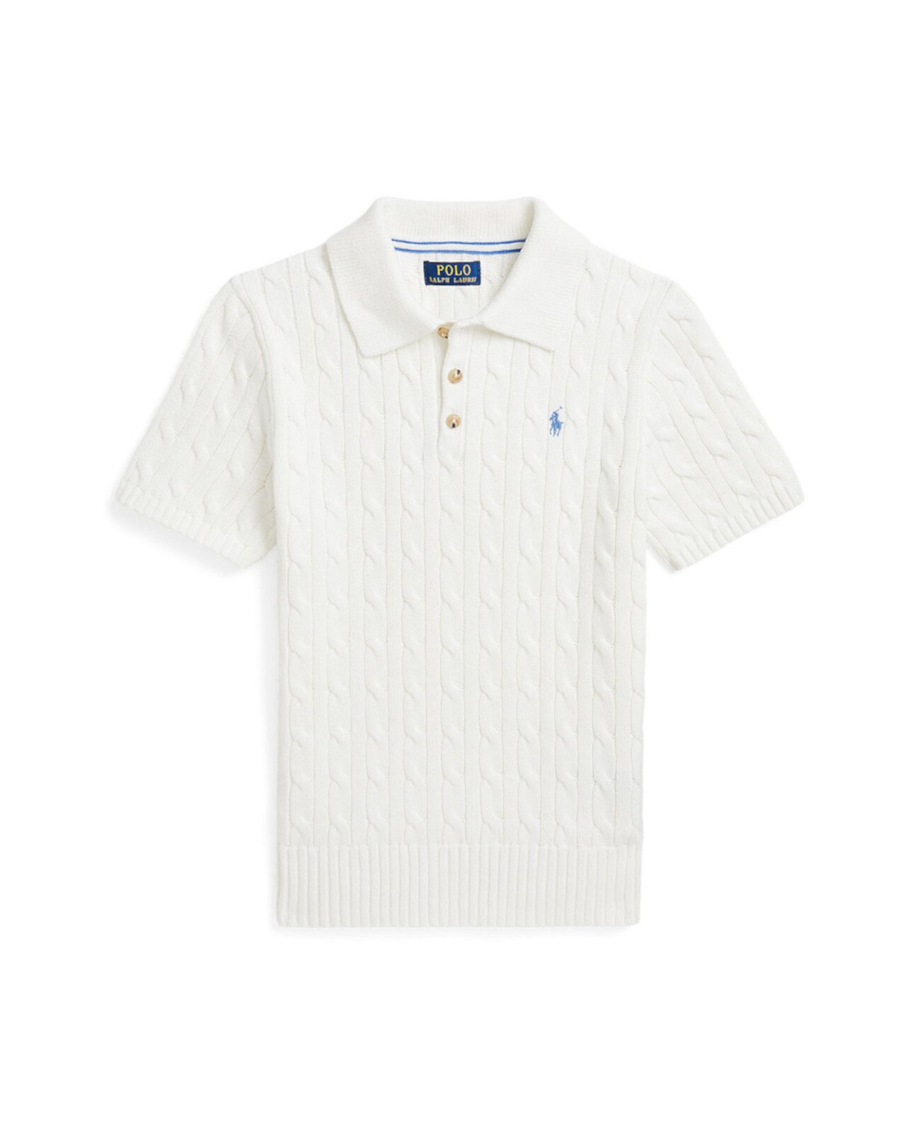 Big Boys Cable-Knit Polo-Collar Sweater Polo Ralph Lauren