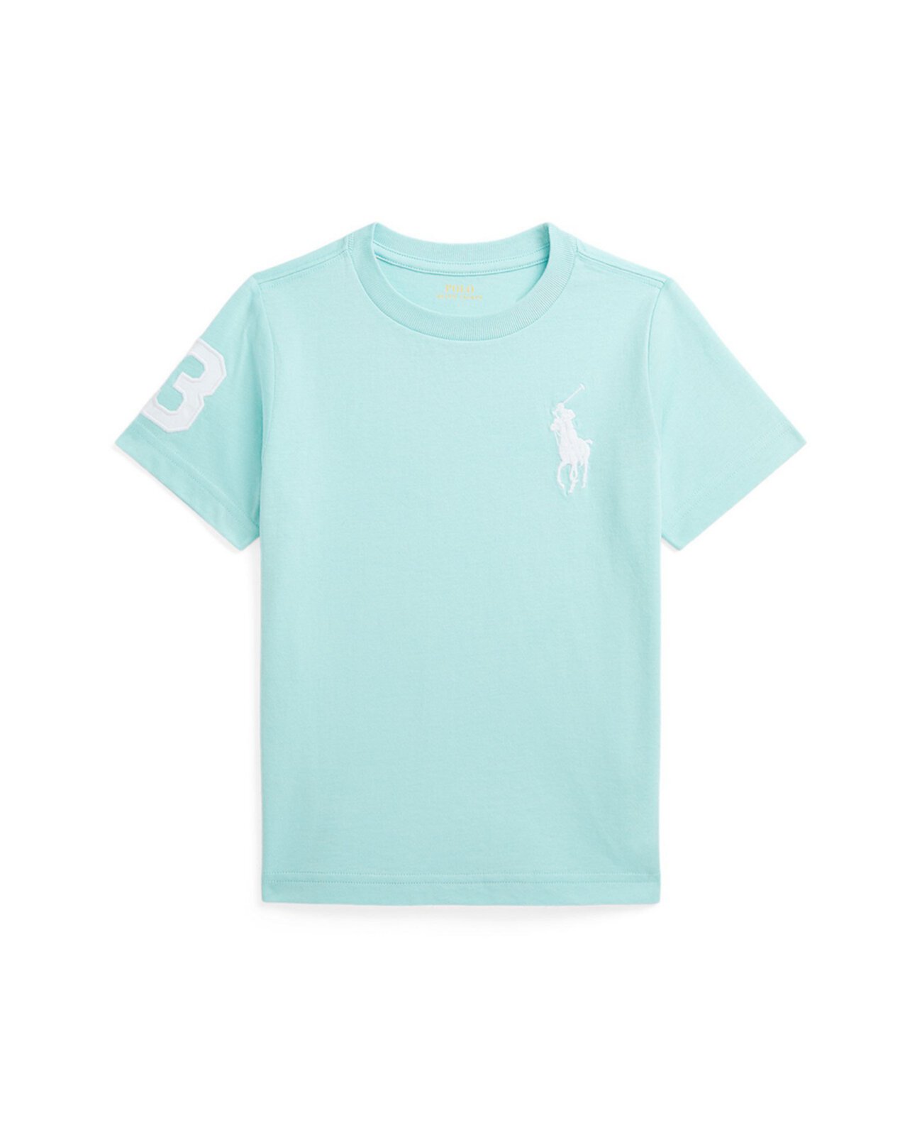 Хлопковая футболка для мальчиков с вышивкой Big Pony и нашивкой "3" Polo Ralph Lauren