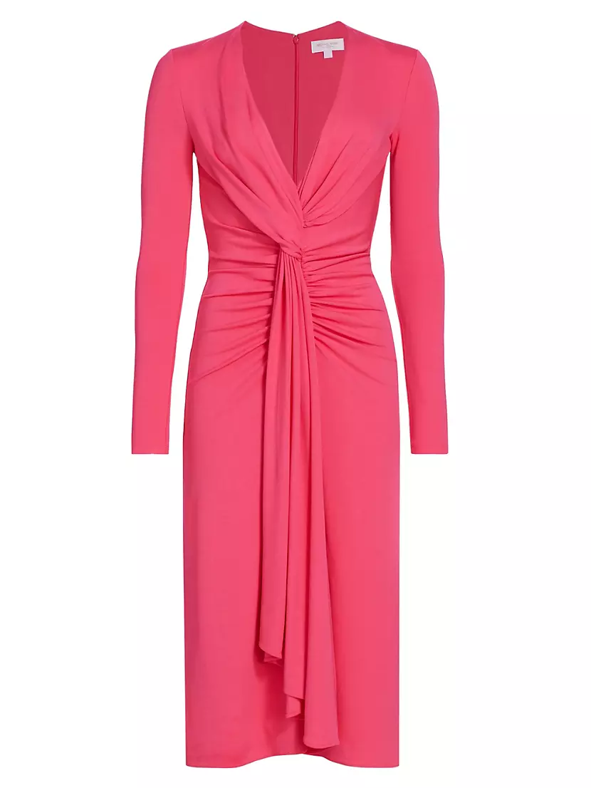 Gathered Draped Midi-Dress Michael Kors