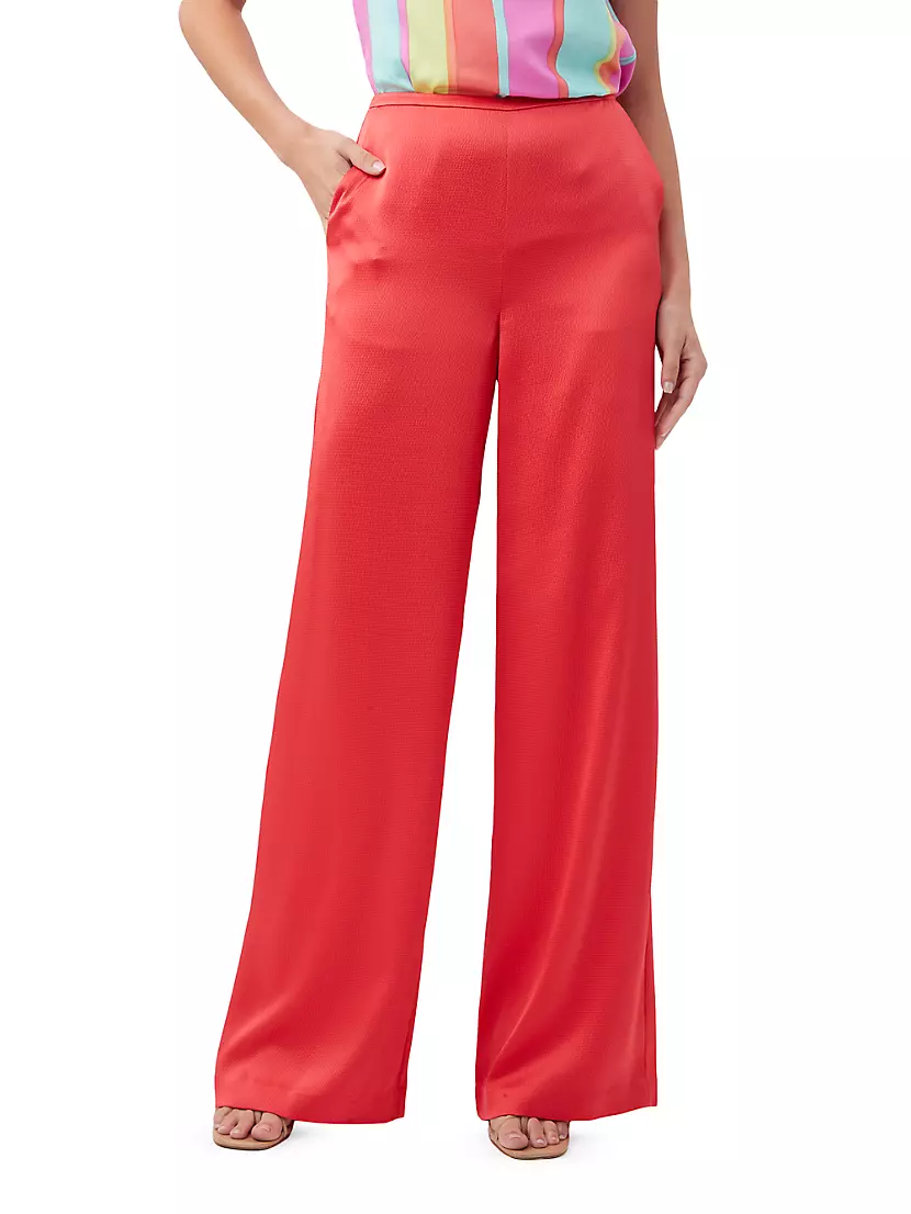 Tavia Wide-Leg Crepe Pants Trina Turk