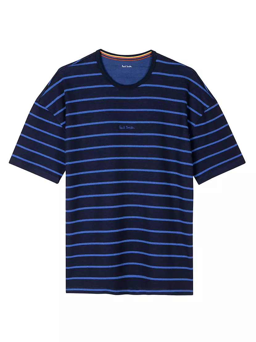 Футболка с круглым вырезом Relax Logo Stripe от Paul Smith, хлопок и модал, короткий рукав Paul Smith