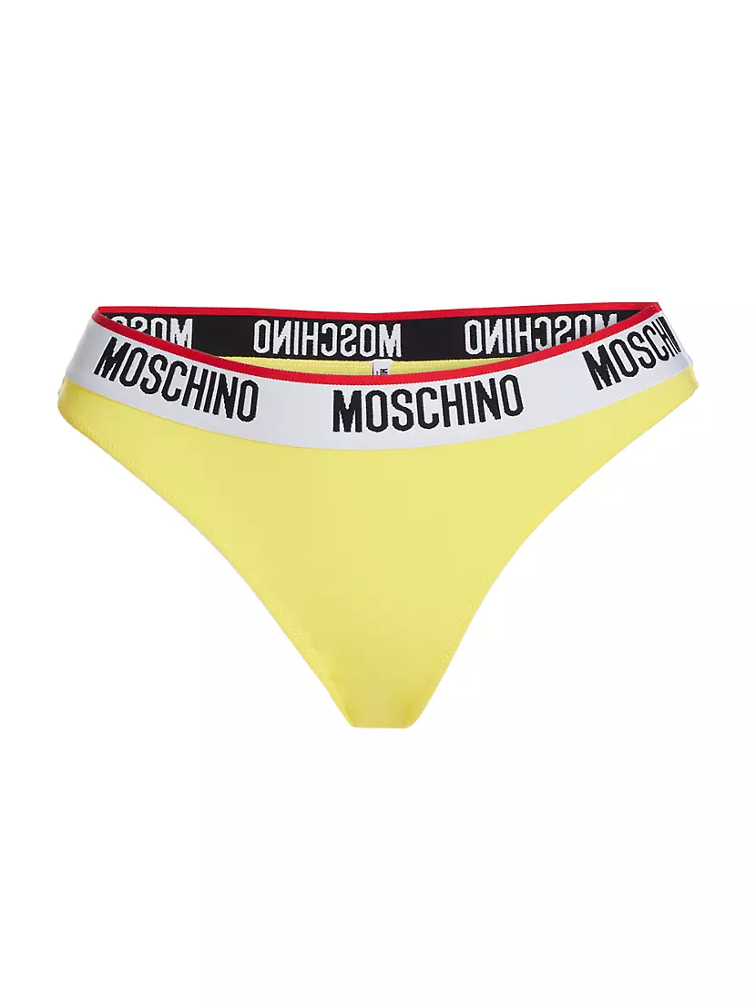 Бикини с полоской и логотипом Moschino, эластичный пояс, 95% хлопок Moschino