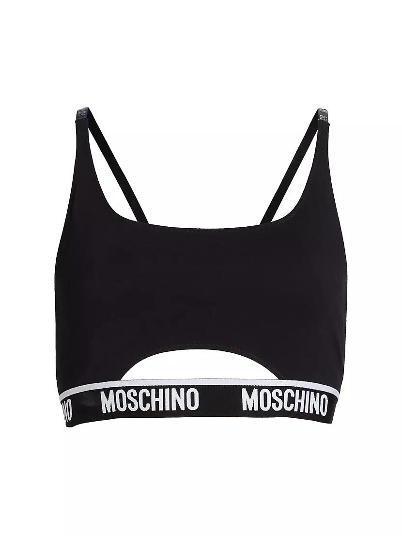 Спортивный бюстгальтер с логотипом Moschino из эластичного хлопка, Италия Moschino