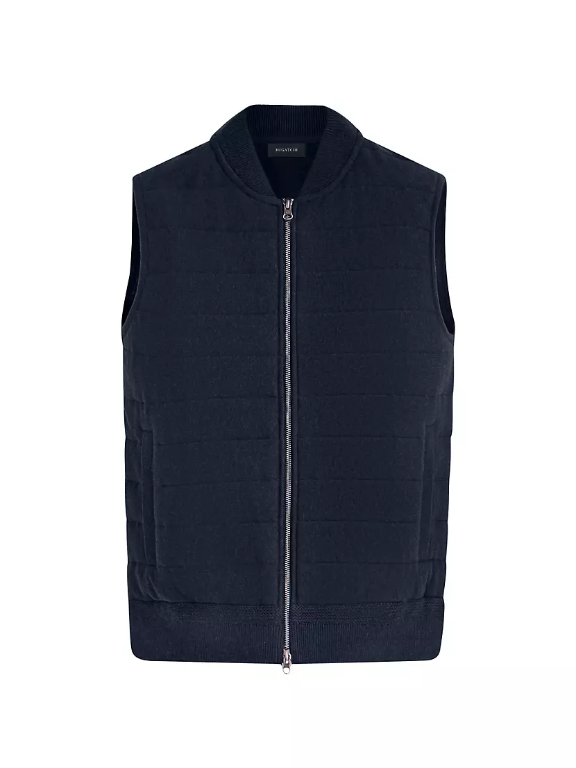 Cotton Full-Zip Sweater Vest Bugatchi