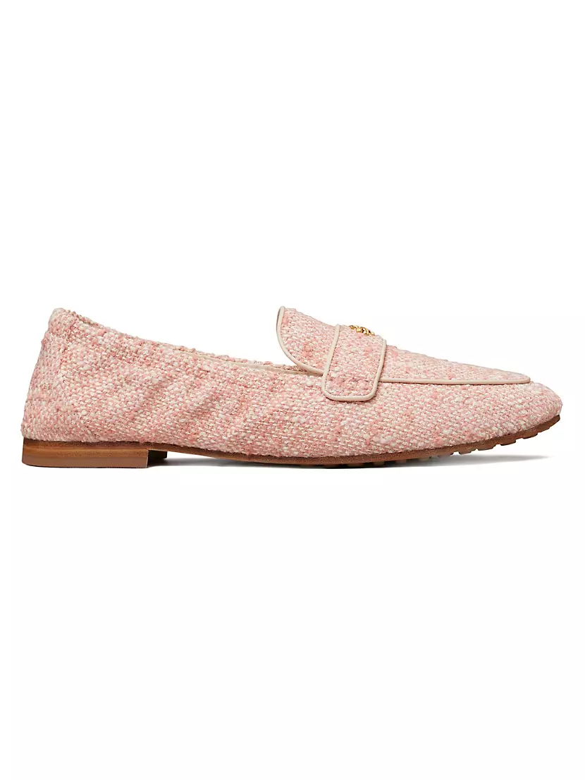 Leather-Trimmed Tweed Ballet-Style Loafers Tory Burch