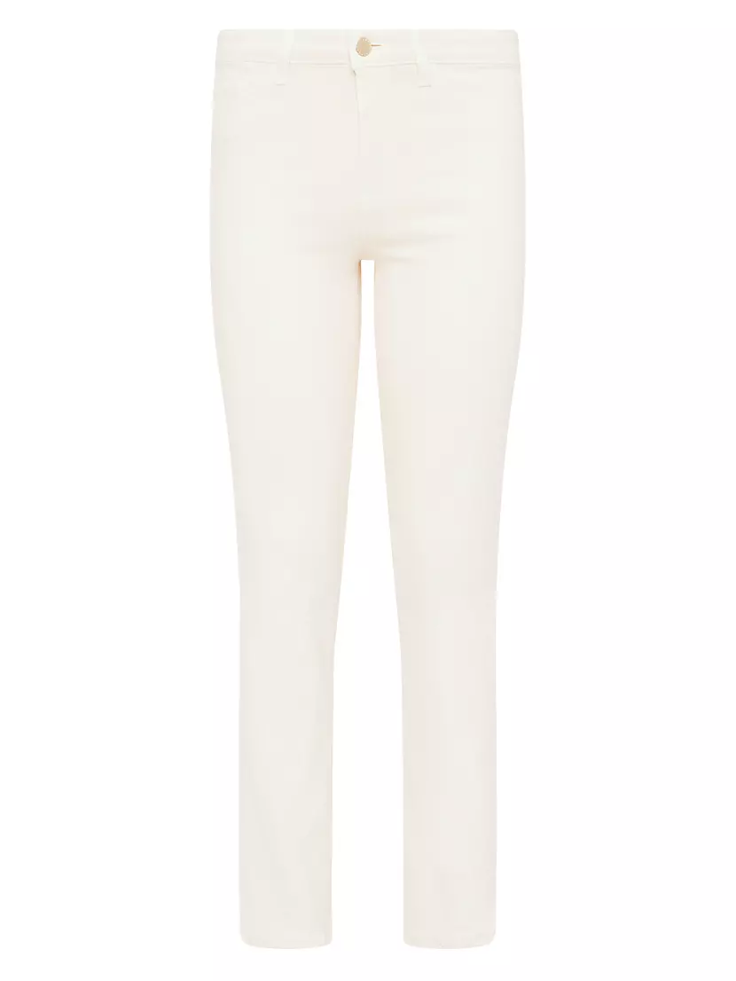 Ginny Stretch High-Rise Straight-Leg Jeans L'Agence