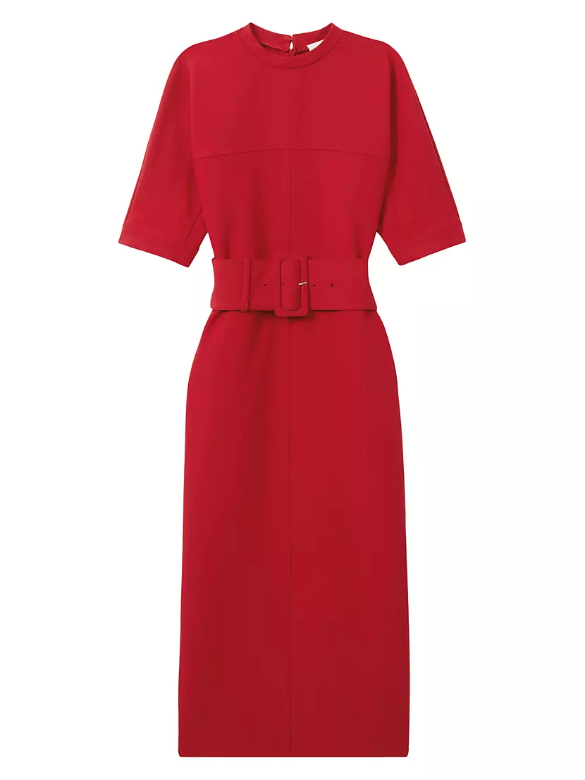 Naya Jersey Belted Midi-Dress Reiss