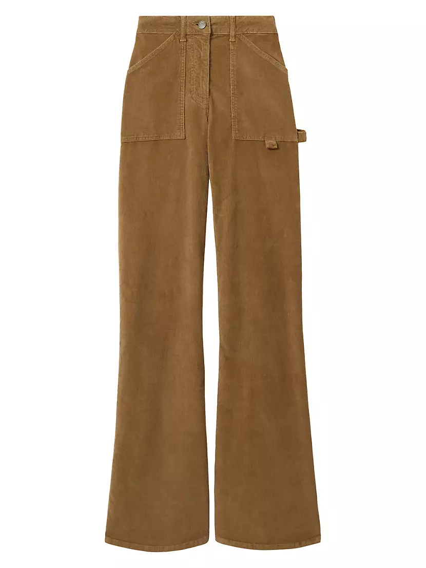 Marie Corduroy Flare Trousers Reiss