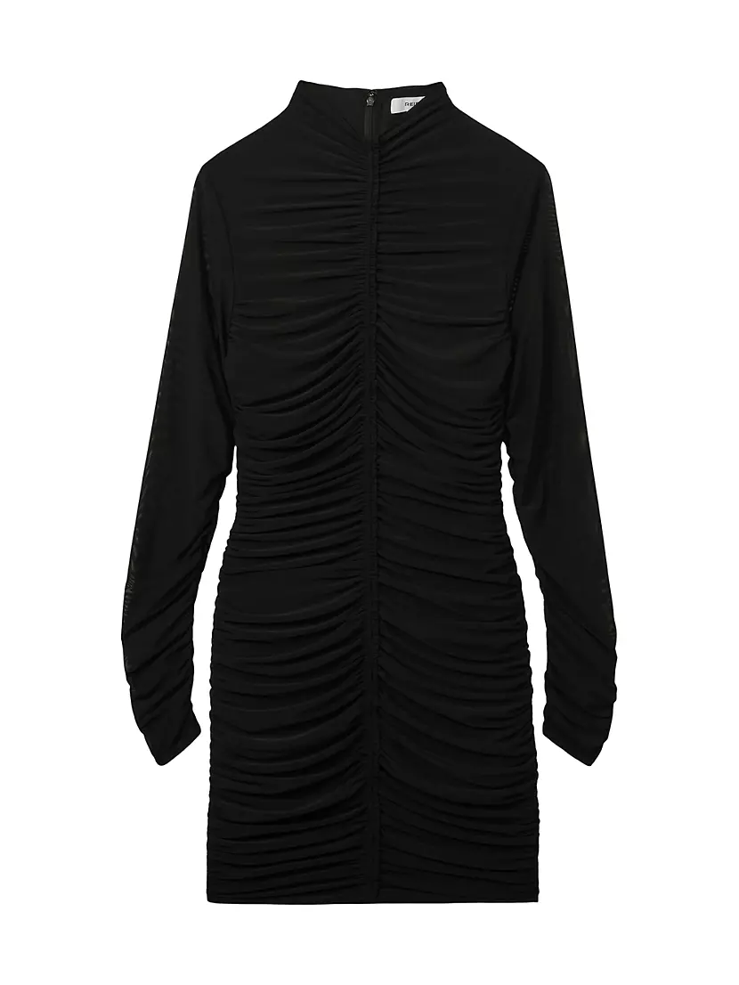 Sabrina Ruched Jersey Minidress Reiss