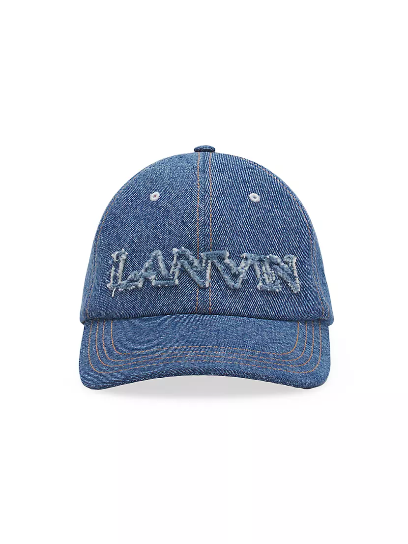 Джинсовая кепка с вышивкой логотипа, 100% хлопок, Италия Lanvin