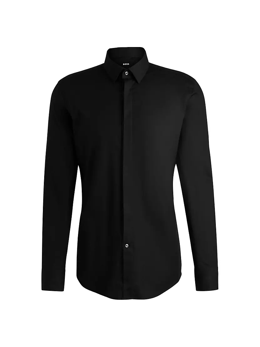 Современная рубашка Boss Slim Fit из хлопкового поплина с легкой глажкой Boss