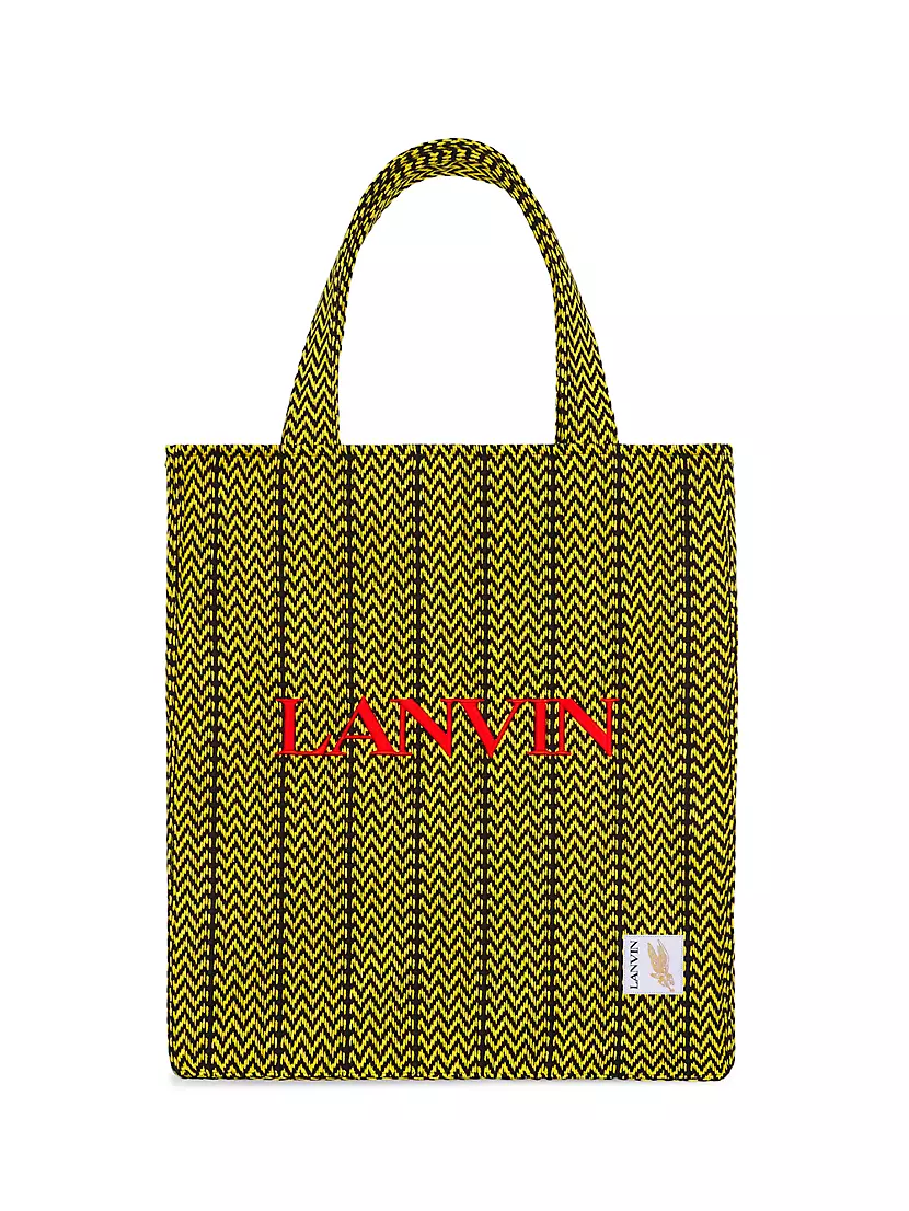 Сумка-шоппер из хлопка с вышивкой в виде елочки, 38x43x8 см Lanvin