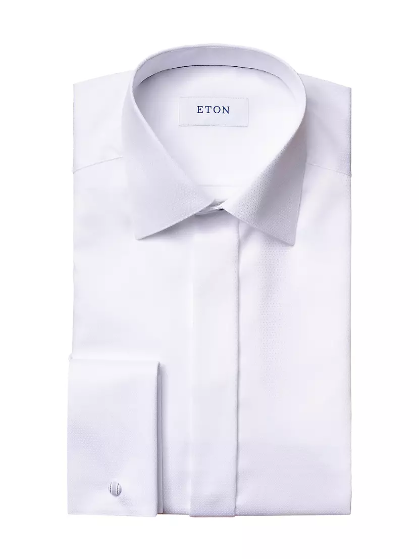 Slim-Fit Diamond Weave Formal Dress Shirt Eton