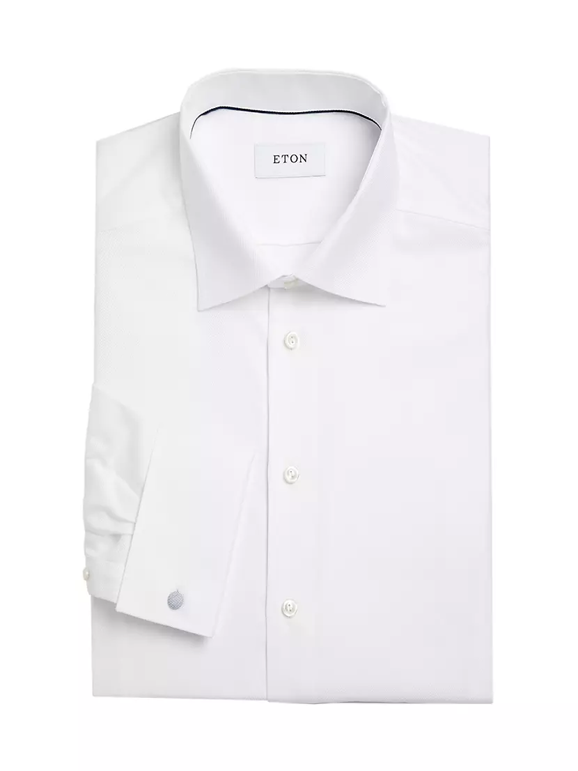 Contemporary-Fit Cavalry Twill French-Cuff Dress Shirt Eton