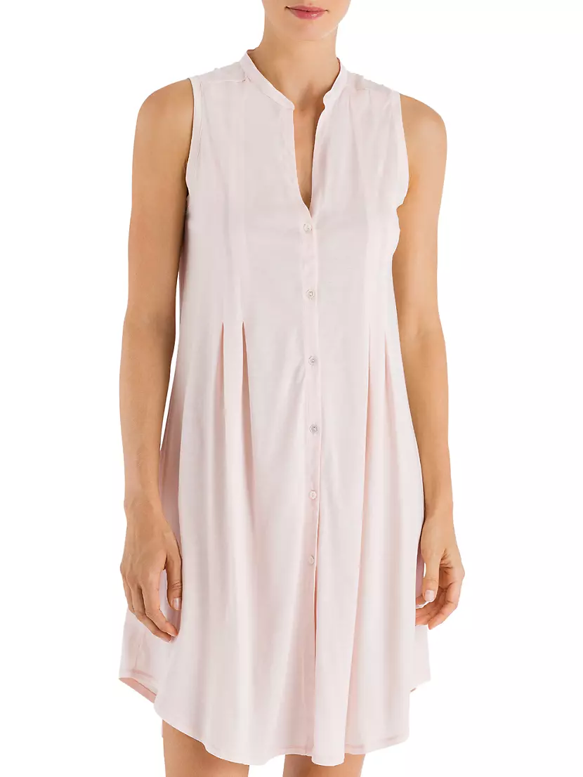 Cotton Deluxe Button-Front Tank Gown Hanro