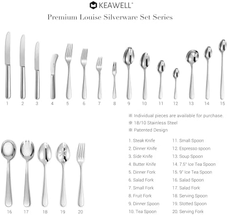 KEAWELL Premium 4-Piece 6.7" Louise Butter Knives, Stainless Steel, Dishwasher Safe KEAWELL