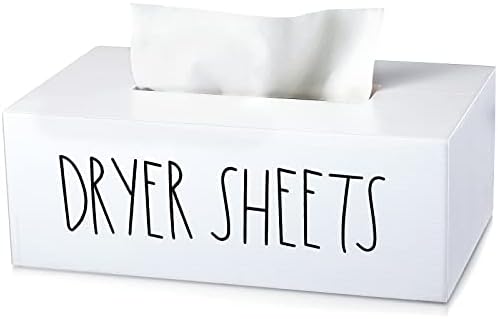 Dryer Sheet Holder Dispenser Container Dryer Sheet Storage Box for Laundry Room Decor Light Luxury Style Fabric Softener Dispenser for Organizing Decorations (Black,Wood) Blulu