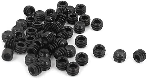 uxcell 8#x1/8" Alloy Steel Hex Socket Set Cap Point Grub Screws Black for Towel Rack Door Knob 50pcs Uxcell