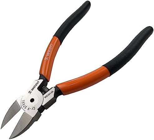 WEDO 5" Wire Cutter, Diagonal Wire Cutting Pliers,Cr-V Steel Precision Flush Cutter with Non-Slip Handle,Spring Loaded Side Cutting Pliers for Multifunctional Use Wedo