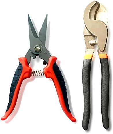 Set of 2 Electric Cable and Wire Cutters 10" and 6", Wire Cutting Pliers Cutting Copper Cable (8-16 AWG) / UP TO 10 Square mm Nuzamas