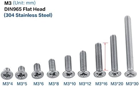 Винты М3 из нержавеющей стали SS304 с потайной головкой, 100 шт., 9 типов, крепежные болты М3x8 Hilitand