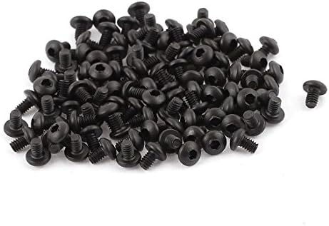 uxcell 100Pcs Black M2 X 3mm Alloy Steel Hex Socket Button Head Machine Screws Bolts Uxcell