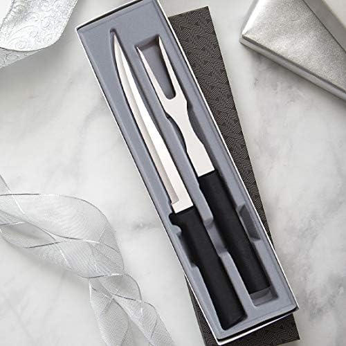 Rada Cutlery Carving Knife Set – Stainless Steel 2-Piece Carving Set With Stainless Steel Black Resin Handles RADA