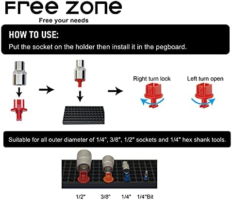 Органайзер для инструментов FREE ZONE: 60 предметов держателей для 1/2 дюйма, модульные аксессуары FREE ZONE Free your needs