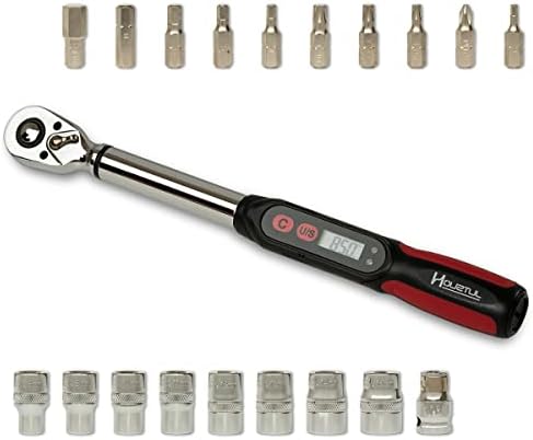 torque wrench -DPS3-085CN-S, 3/8 inch Digital Torque Wrench, 2.2-62.7 ft-lbs Torque Range, Compact Size, Socket Set, Measure Peak Torque, Calibrated (DPS3-085CN-S) HOUZTUL