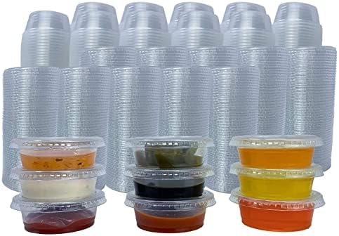 Reli. Condiment Cups with Lids, 1.5 oz (500 Sets, Bulk) Jello Shot Cups/Plastic Disposable Portion Cups (1 oz - 1.5 oz Capacity) Portion/Souffle Cups 1 oz for Condiments, Bulk Reli.