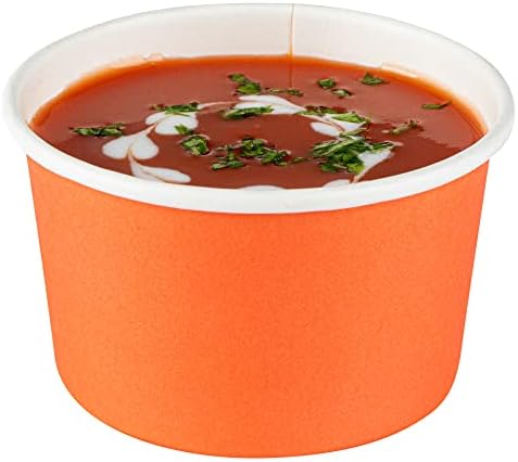 Coppetta 5-Ounce Dessert Cups, 50 Disposable Ice Cream Cups - Lids Sold Separately, Sturdy, Orange Paper Frozen Yogurt Bowls, For Hot And Cold Foods, Perfect For Gelato Or Mousse - Restaurantware Restaurantware