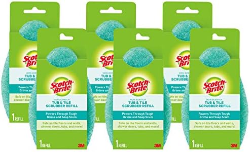 Scotch-Brite Non-Scratch Tub & Tile Scrubber Refill Pads, (Pack of 6) Scotch-Brite