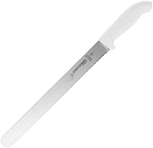 Dexter Russell SofGrip 12" Scalloped Roast Slicer, High-Carbon DEXSTEEL Blade, Non-Slip Soft Rubber Grip Handle, NSF Certified, Stain-Free, Perfect Cutlery Packaging (24243) Dexter