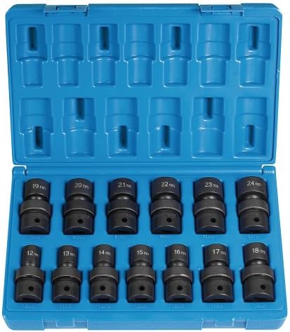 Grey Pneumatic (1313UM) 1/2" Drive 13-Piece Standard Length Metric Universal Socket Set Grey Pneumatic