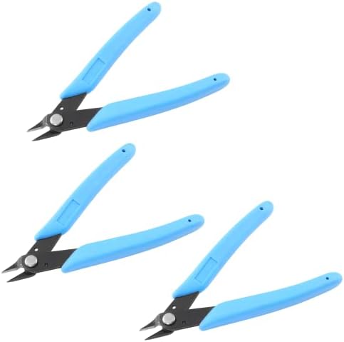 Bivethoi 3pcs Micro Wire Cutters Flush Cut Snips, Small Diagonal Cutters 3D Printer Filament Pliers Tool, Mini Tiny Nippers Zip Tie Cutters for Jewelry Making Model (5 Inch, Navy Blue) Bivethoi