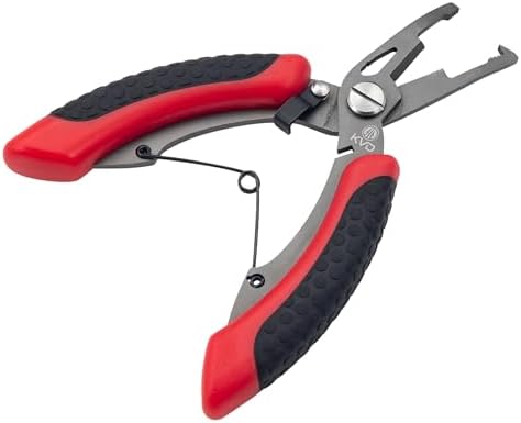 Strike King (SRT5KVD) KVD 5 Precision Split Ring Pliers, Red, Dual Injected Combat Grip Handles Strike King