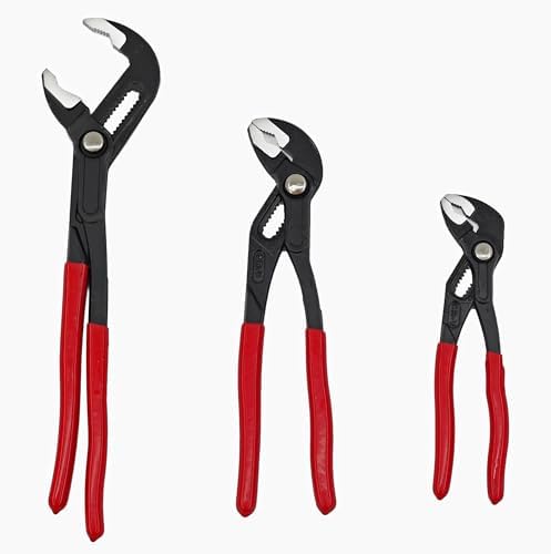 Quick Adjust Groove Joint Pliers Set 7-inch, 10-inch, 12-inch, Groove Wrench Pliers, Water Pump Pliers, Durable CR-V Steel Tongue and Groove Joint Pliers Falichchch