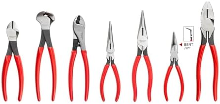 TEKTON Pliers Set, 7-Piece (Long Nose, Diagonal Cutting, End Cutting, Cable Cutting, Lineman's) | PLR99010 Tekton